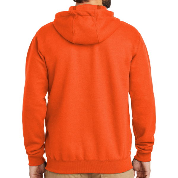Carhartt Midweight Hooded Zip Front Sweatshirt, Brite Orange, Back view