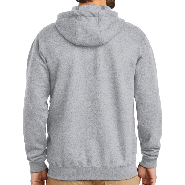 Carhartt Midweight Hooded Zip Front Sweatshirt, Heather Grey, Back view