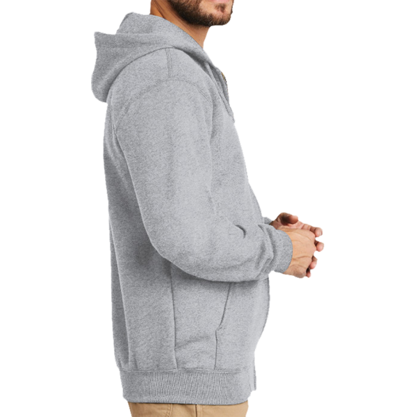 Carhartt Midweight Hooded Zip Front Sweatshirt, Heather Grey, Right Sleeve view