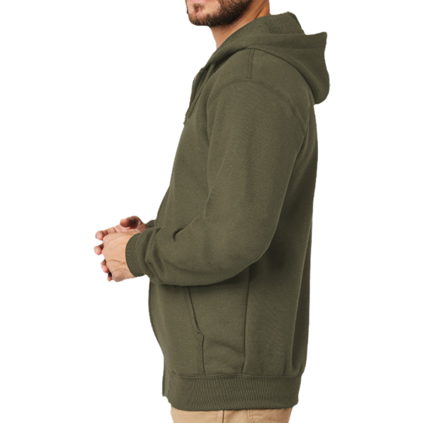 Carhartt Midweight Hooded Zip Front Sweatshirt, Moss, Left Sleeve view