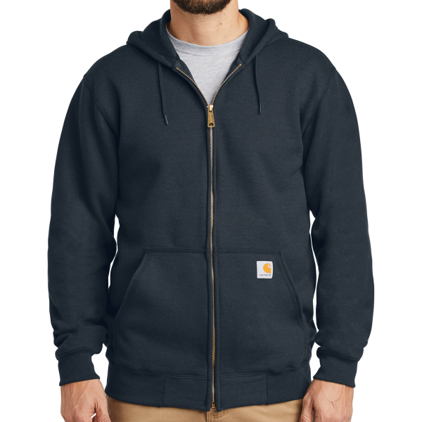 Carhartt Midweight Hooded Zip Front Sweatshirt, New Navy, Front view