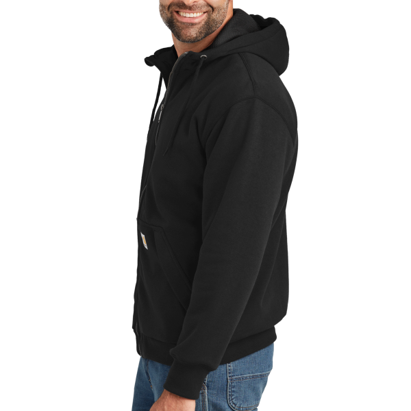 Carhartt Midweight Thermal Lined Full Zip Sweatshirt, Black, Left Sleeve view