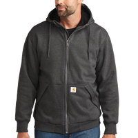 Carhartt Midweight Thermal Lined Full Zip Sweatshirt, Carbon Heather, Front view