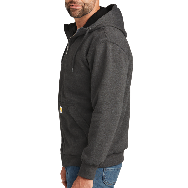 Carhartt Midweight Thermal Lined Full Zip Sweatshirt, Carbon Heather, Left Sleeve view