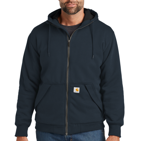 Carhartt Midweight Thermal Lined Full Zip Sweatshirt, New Navy, Front view