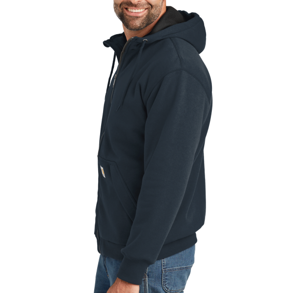 Carhartt Midweight Thermal Lined Full Zip Sweatshirt, New Navy, Left Sleeve view