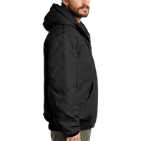 Carhartt Quilted Flanne Lined Duck Active Jac, Black, Right Sleeve view