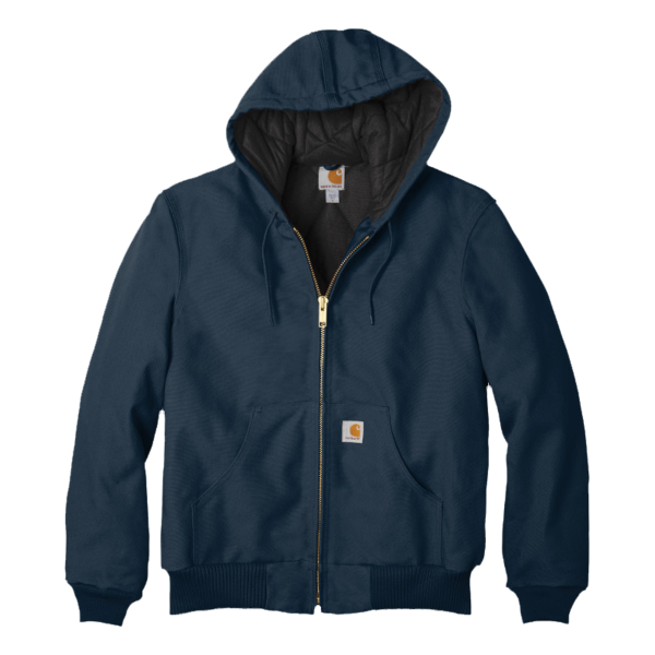 Carhartt Quilted Flanne Lined Duck Active Jac, Dark Navy, Front view
