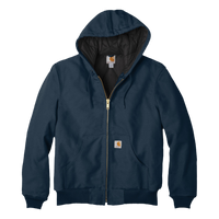 Carhartt Quilted Flanne Lined Duck Active Jac, Dark Navy, Front view