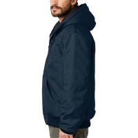 Carhartt Quilted Flanne Lined Duck Active Jac, Dark Navy, Left Sleeve view