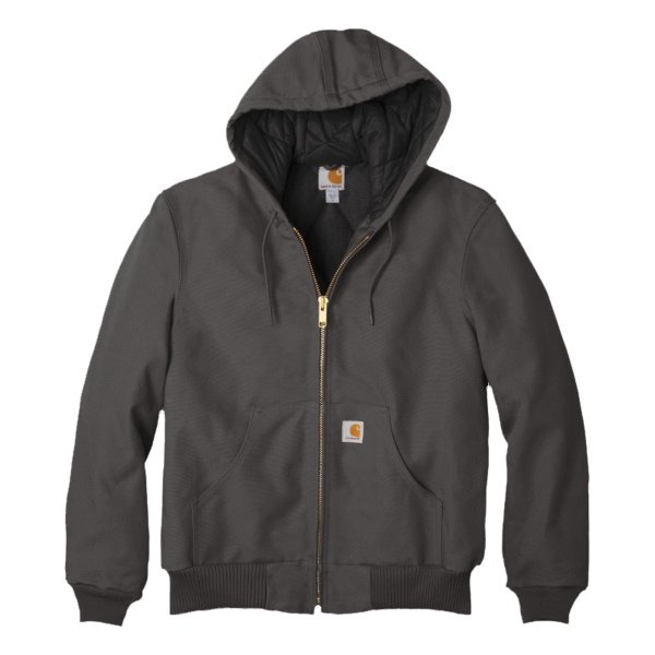 Carhartt Quilted Flanne Lined Duck Active Jac, Gravel, Front view