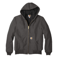Carhartt Quilted Flanne Lined Duck Active Jac, Gravel, Front view