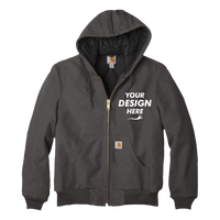 Carhartt Quilted Flanne Lined Duck Active Jac, Gravel, Front view, Mockup