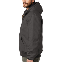Carhartt Quilted Flanne Lined Duck Active Jac, Gravel, Left Sleeve view