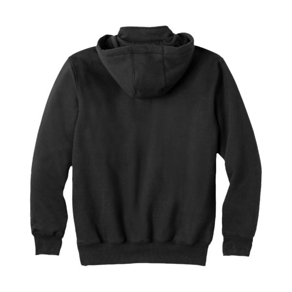 Carhartt Rain Defender ® Paxton Heavyweight Hooded Zip Mock Sweatshirt, Black, Back view