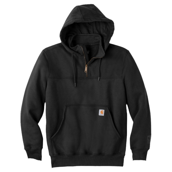 Carhartt Rain Defender ® Paxton Heavyweight Hooded Zip Mock Sweatshirt, Black, Front view