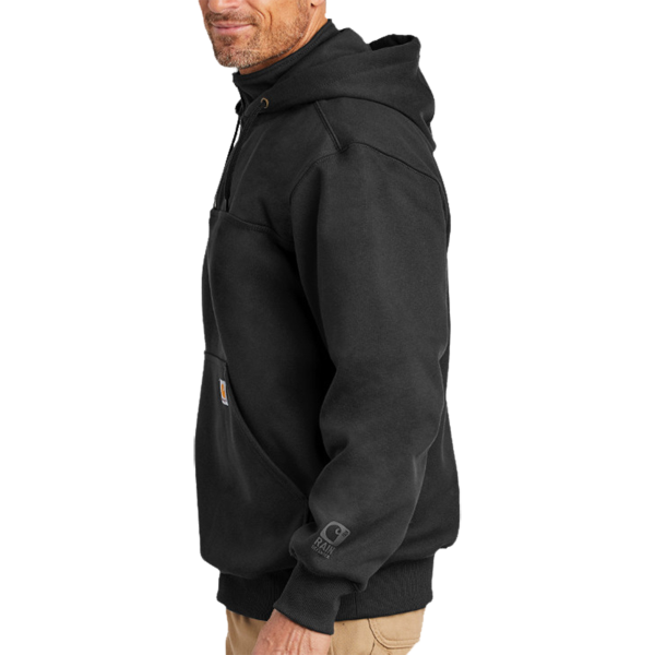 Carhartt Rain Defender ® Paxton Heavyweight Hooded Zip Mock Sweatshirt, Black, Left Sleeve view