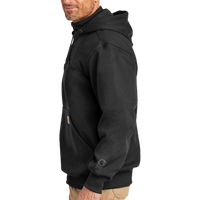 Carhartt Rain Defender ® Paxton Heavyweight Hooded Zip Mock Sweatshirt, Black, Left Sleeve view