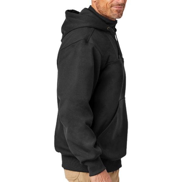 Carhartt Rain Defender ® Paxton Heavyweight Hooded Zip Mock Sweatshirt, Black, Right Sleeve view