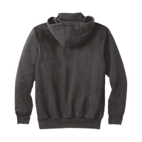 Carhartt Rain Defender ® Paxton Heavyweight Hooded Zip Mock Sweatshirt, Carbon Heather, Back view