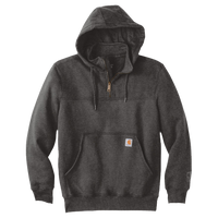 Carhartt Rain Defender ® Paxton Heavyweight Hooded Zip Mock Sweatshirt, Carbon Heather, Front view
