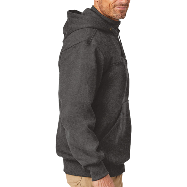 Carhartt Rain Defender ® Paxton Heavyweight Hooded Zip Mock Sweatshirt, Carbon Heather, Right Sleeve view