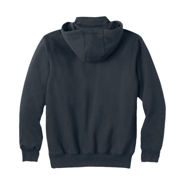Carhartt Rain Defender ® Paxton Heavyweight Hooded Zip Mock Sweatshirt, New Navy, Back view