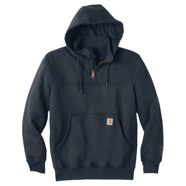 Carhartt Rain Defender ® Paxton Heavyweight Hooded Zip Mock Sweatshirt, New Navy, Front view