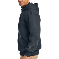 Carhartt Rain Defender ® Paxton Heavyweight Hooded Zip Mock Sweatshirt, New Navy, Left Sleeve view