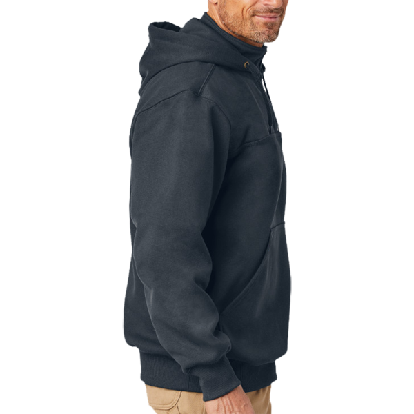 Carhartt Rain Defender ® Paxton Heavyweight Hooded Zip Mock Sweatshirt, New Navy, Right Sleeve view