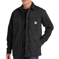 Carhartt Rugged Flex ® Fleece Lined Shirt Jac, Black, Front view