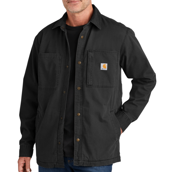 Carhartt Rugged Flex ® Fleece Lined Shirt Jac, Black, Front view
