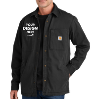 Carhartt Rugged Flex ® Fleece Lined Shirt Jac, Black, Front view, Mockup