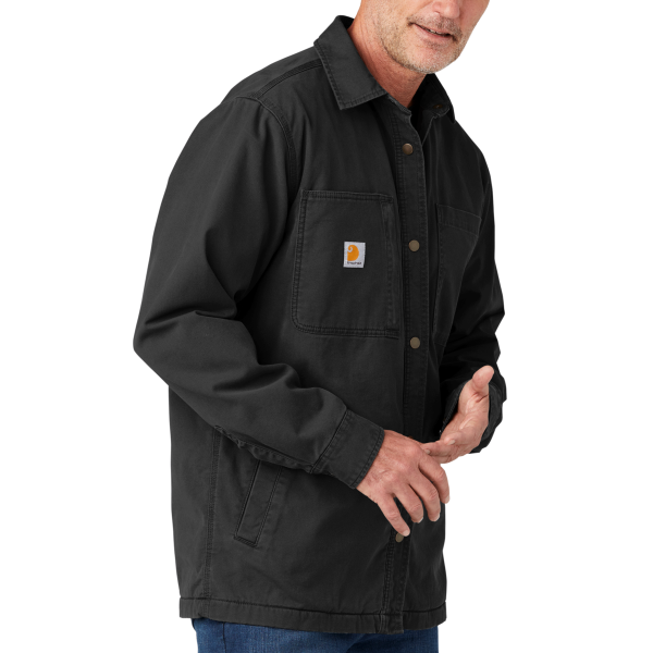 Carhartt Rugged Flex ® Fleece Lined Shirt Jac, Black, Right Sleeve view