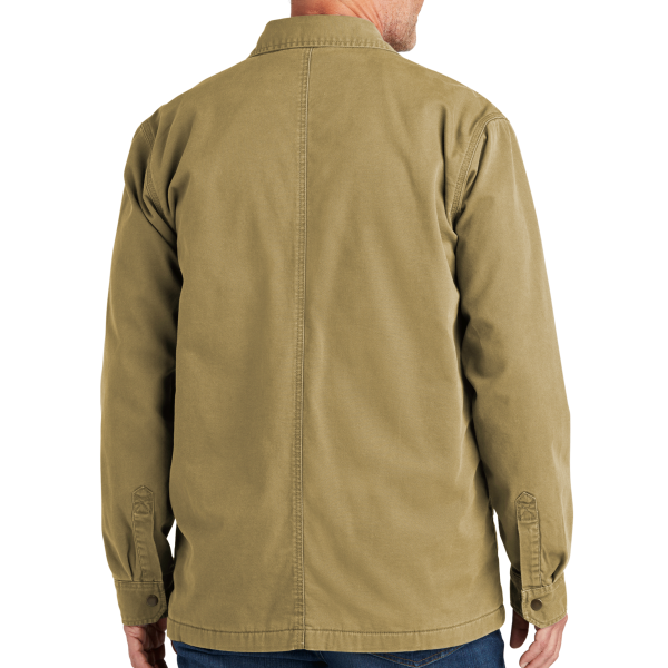 Carhartt Rugged Flex ® Fleece Lined Shirt Jac, Dark Khaki, Back view