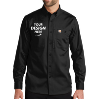 Carhartt Rugged Professional Series Long Sleeve Shirt, Black, Front view, Mockup