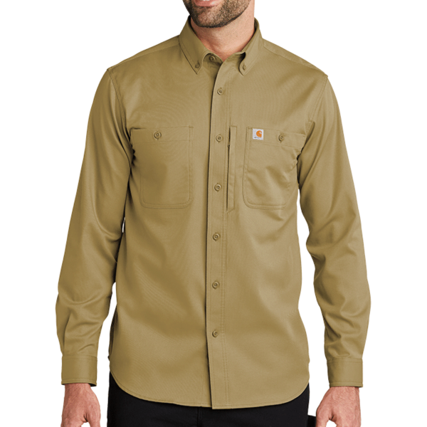 Carhartt Rugged Professional Series Long Sleeve Shirt, Dark Khaki, Front view