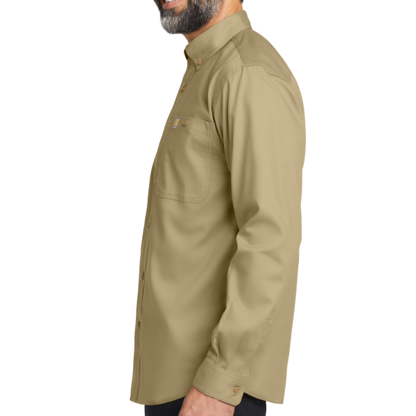 Carhartt Rugged Professional Series Long Sleeve Shirt, Dark Khaki, Left Sleeve view
