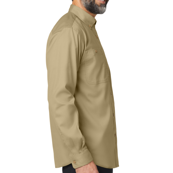 Carhartt Rugged Professional Series Long Sleeve Shirt, Dark Khaki, Right Sleeve view