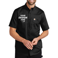Carhartt Rugged Professional Series Short Sleeve Shirt, Black, Front view, Mockup