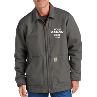 Carhartt Sherpa Lined Coat, Gravel, Front view, Mockup