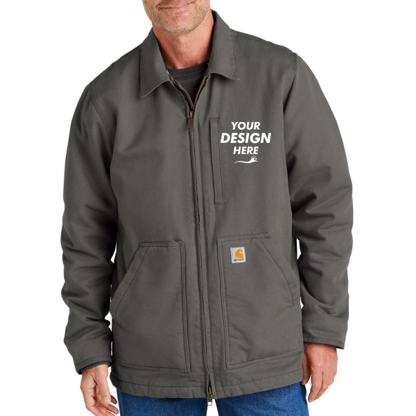 Carhartt Sherpa Lined Coat, Gravel, Front view, Mockup