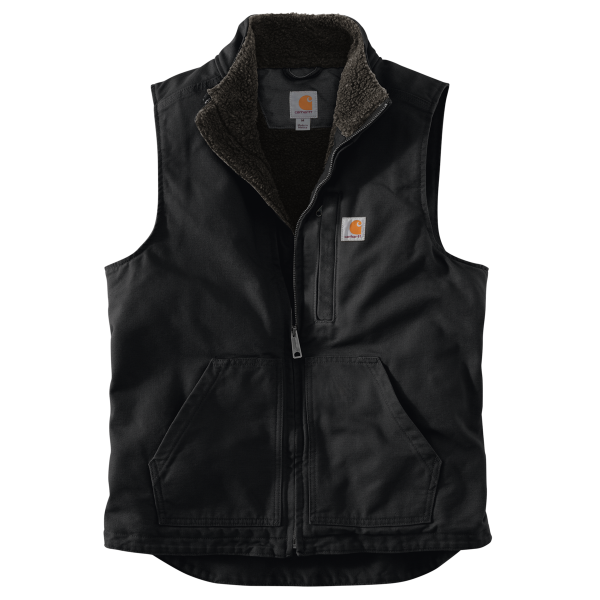 Carhartt Sherpa Lined Mock Neck Vest, Black, Front view