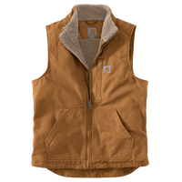 Carhartt Sherpa Lined Mock Neck Vest, Carhartt Brown, Front view