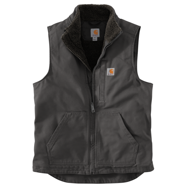 Carhartt Sherpa Lined Mock Neck Vest, Gravel, Front view