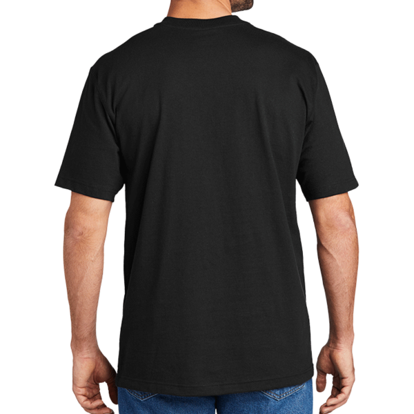 Carhartt Short Sleeve Henley T Shirt, Black, Back view