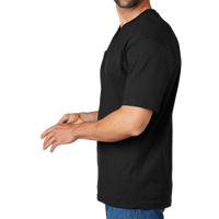 Carhartt Short Sleeve Henley T Shirt, Black, Left Sleeve view