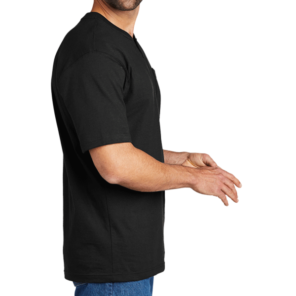 Carhartt Short Sleeve Henley T Shirt, Black, Right Sleeve view
