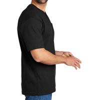 Carhartt Short Sleeve Henley T Shirt, Black, Right Sleeve view