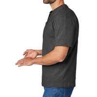 Carhartt Short Sleeve Henley T Shirt, Carbon Heather, Left Sleeve view